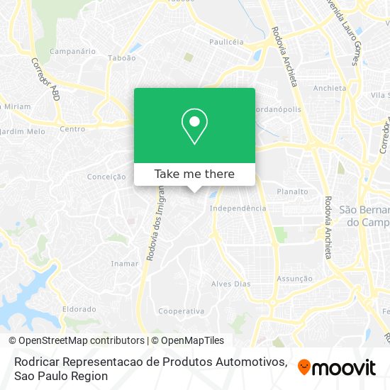 Rodricar Representacao de Produtos Automotivos map