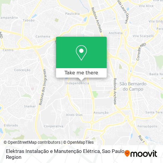 Elektras Instalação e Manutenção Elétrica map