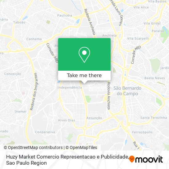 Huzy Market Comercio Representacao e Publicidade map