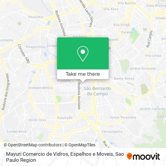 Mayuri Comercio de Vidros, Espelhos e Moveis map