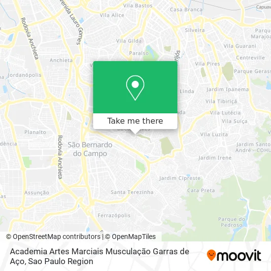 Academia Artes Marciais Musculação Garras de Aço map