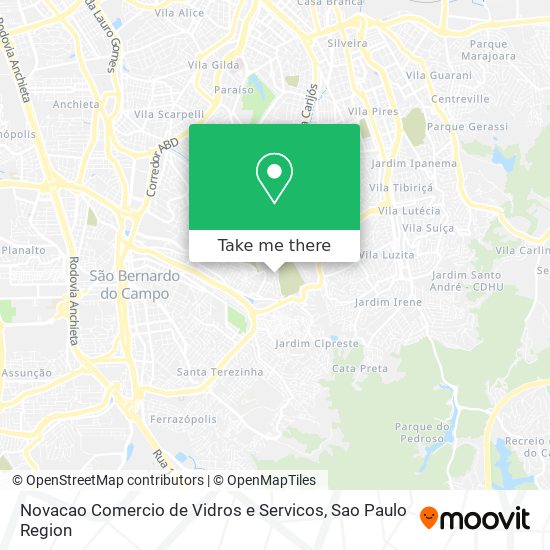 Mapa Novacao Comercio de Vidros e Servicos