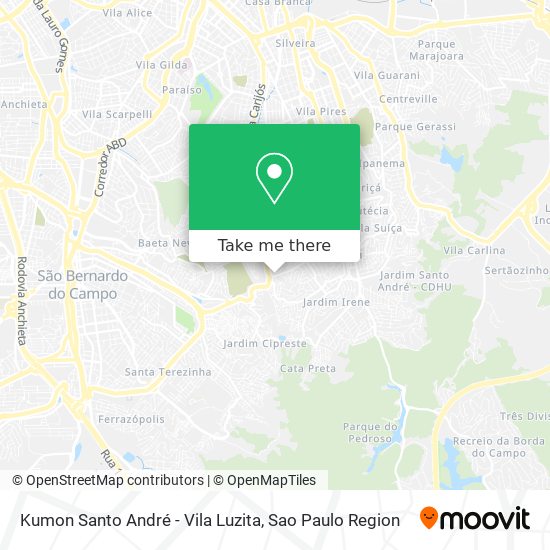 Mapa Kumon Santo André - Vila Luzita