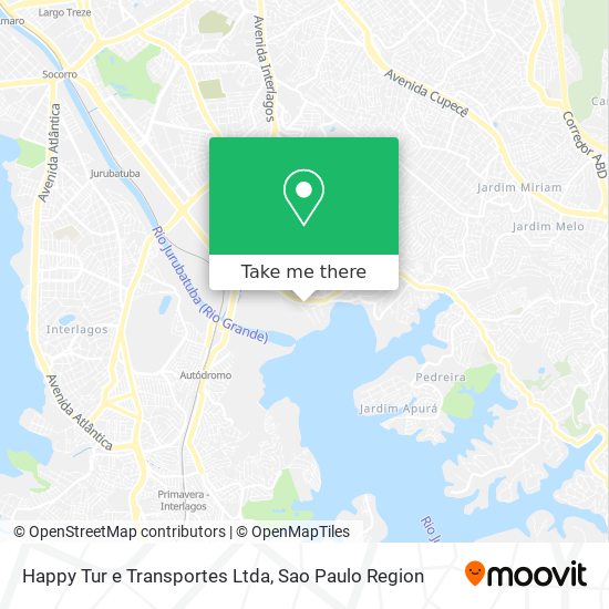 Mapa Happy Tur e Transportes Ltda