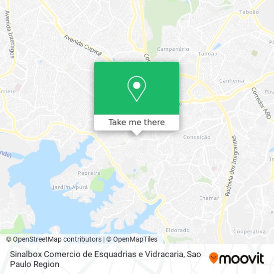 Sinalbox Comercio de Esquadrias e Vidracaria map