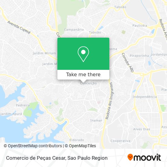 Mapa Comercio de Peças Cesar