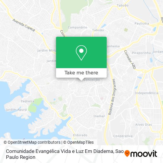 Comunidade Evangélica Vida e Luz Em Diadema map