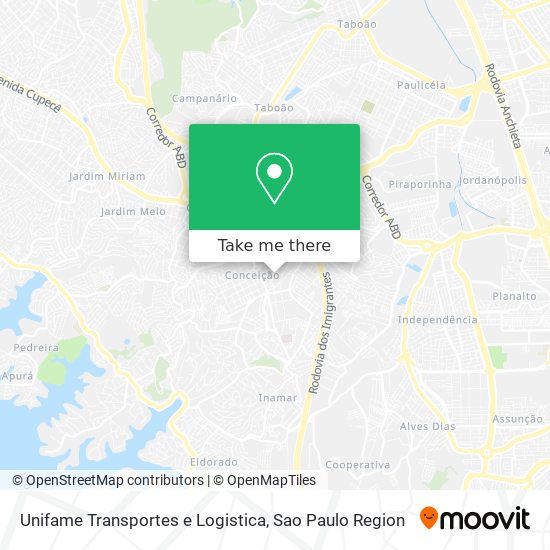 Mapa Unifame Transportes e Logistica