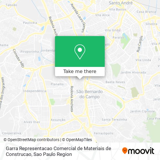 Garra Representacao Comercial de Materiais de Construcao map