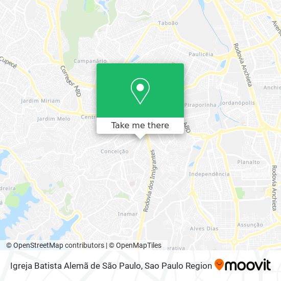 Mapa Igreja Batista Alemã de São Paulo