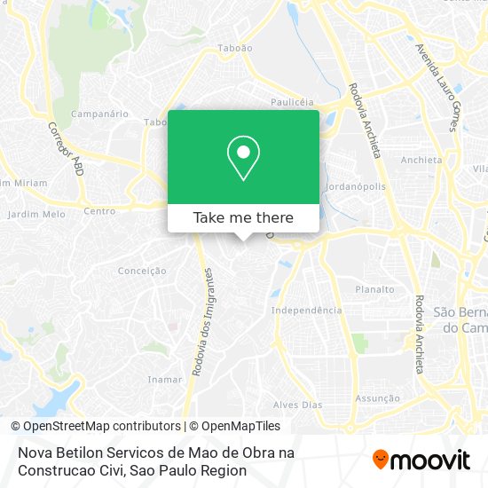 Nova Betilon Servicos de Mao de Obra na Construcao Civi map