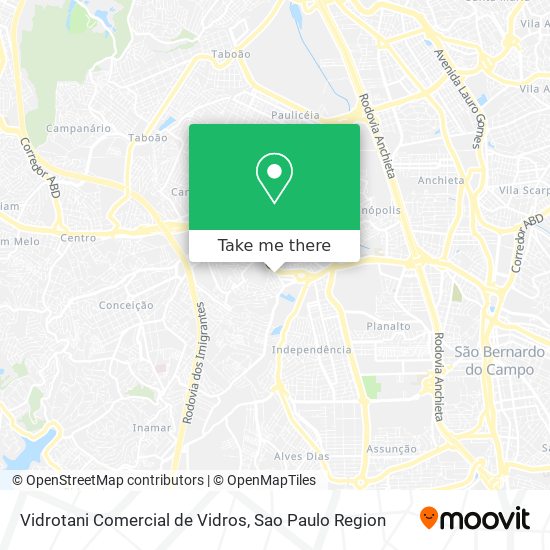 Vidrotani Comercial de Vidros map