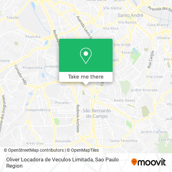 Mapa Oliver Locadora de Veculos Limitada