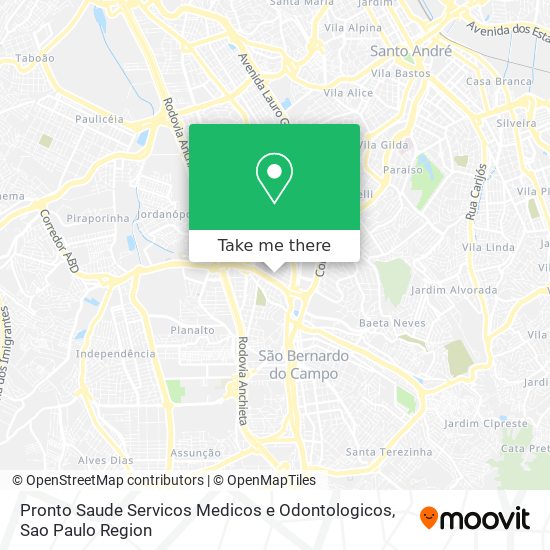 Pronto Saude Servicos Medicos e Odontologicos map