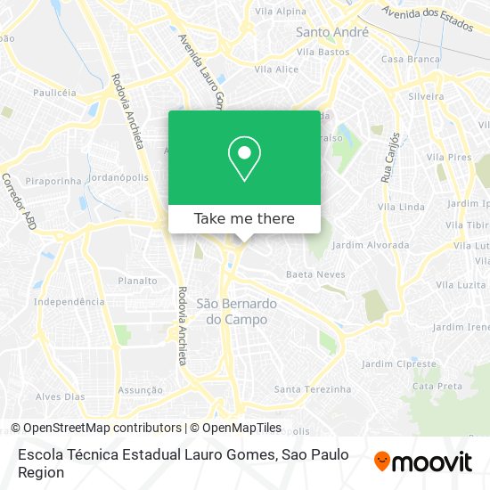 Mapa Escola Técnica Estadual Lauro Gomes