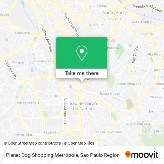 Mapa Planet Dog Shopping Metrópole
