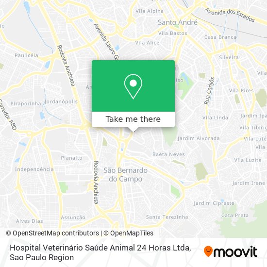 Mapa Hospital Veterinário Saúde Animal 24 Horas Ltda