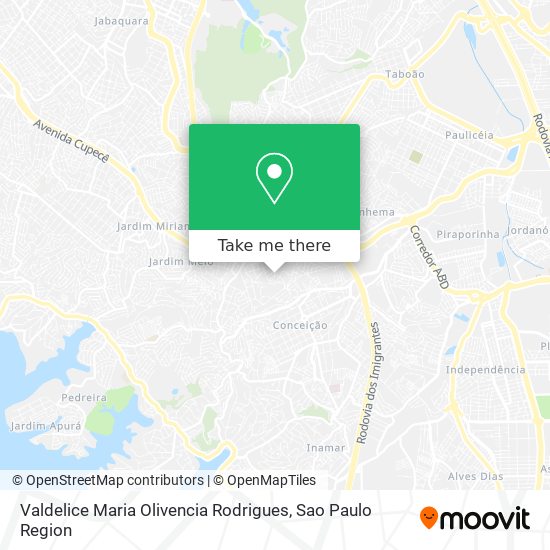 Valdelice Maria Olivencia Rodrigues map