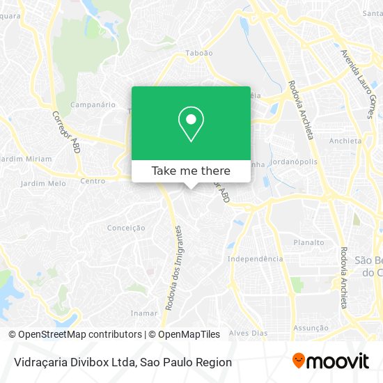 Mapa Vidraçaria Divibox Ltda
