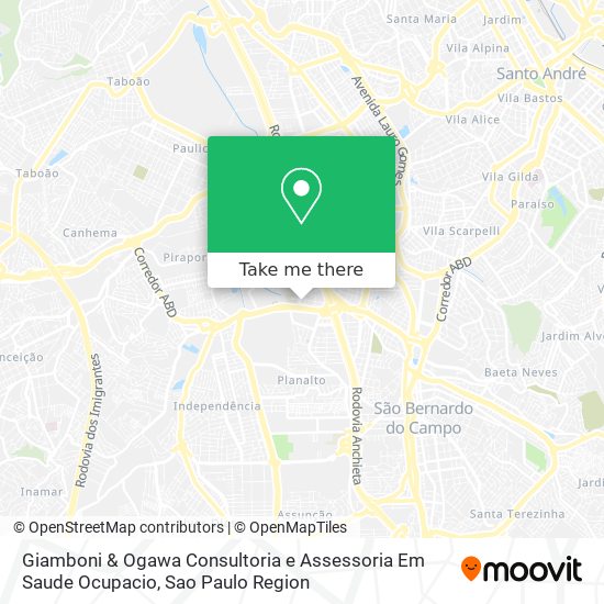 Mapa Giamboni & Ogawa Consultoria e Assessoria Em Saude Ocupacio