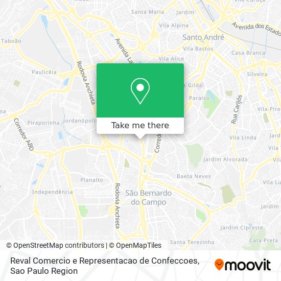 Reval Comercio e Representacao de Confeccoes map