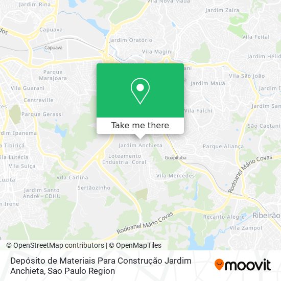 Mapa Depósito de Materiais Para Construção Jardim Anchieta