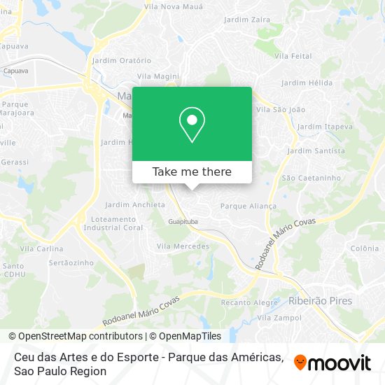 Mapa Ceu das Artes e do Esporte - Parque das Américas