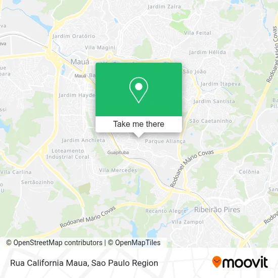 Rua California Maua map