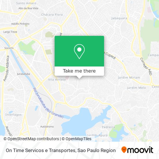 Mapa On Time Servicos e Transportes