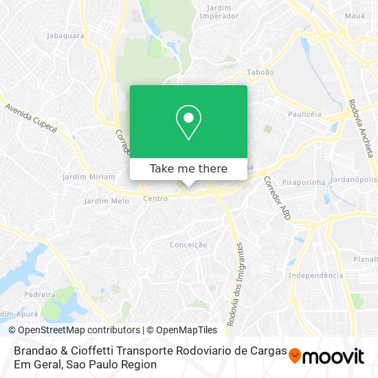 Brandao & Cioffetti Transporte Rodoviario de Cargas Em Geral map