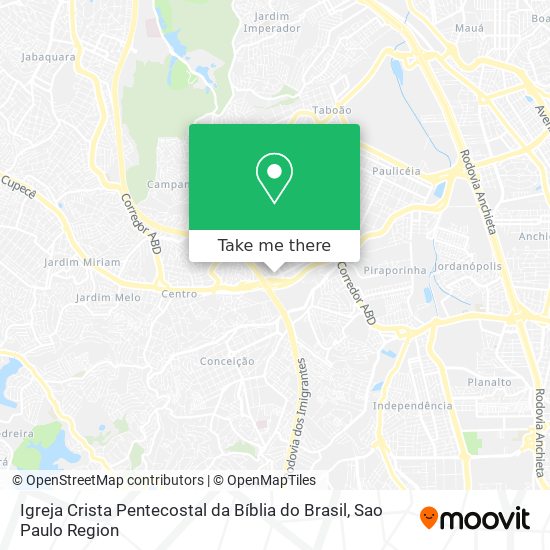 Mapa Igreja Crista Pentecostal da Bíblia do Brasil