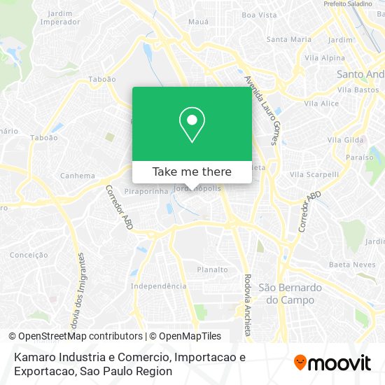 Mapa Kamaro Industria e Comercio, Importacao e Exportacao