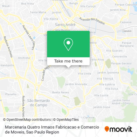 Mapa Marcenaria Quatro Irmaos Fabricacao e Comercio de Moveis