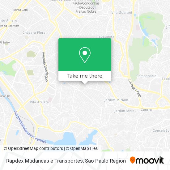 Mapa Rapdex Mudancas e Transportes