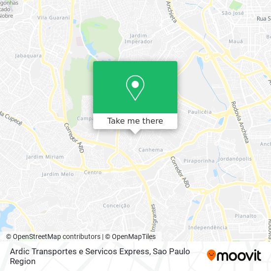 Mapa Ardic Transportes e Servicos Express