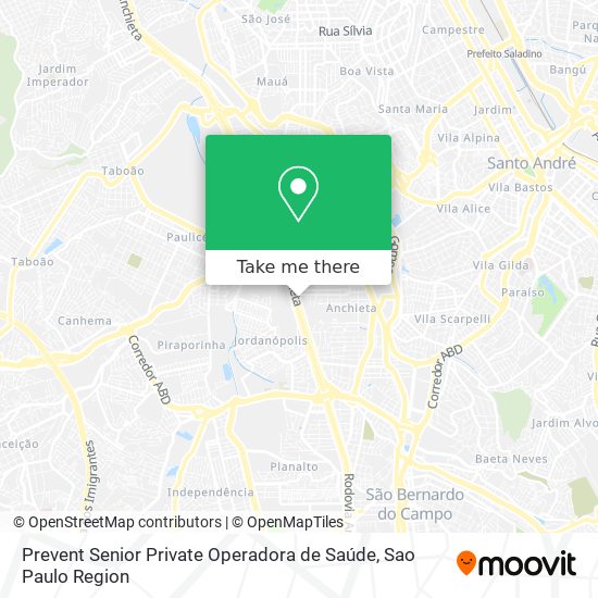 Prevent Senior Private Operadora de Saúde map