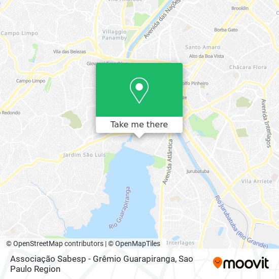 Mapa Associação Sabesp - Grêmio Guarapiranga