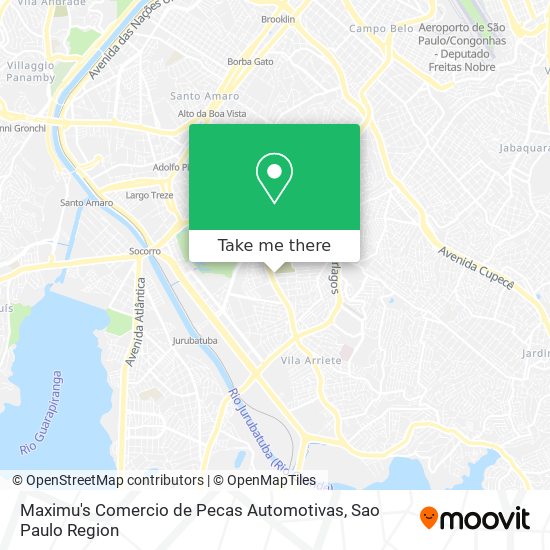 Mapa Maximu's Comercio de Pecas Automotivas