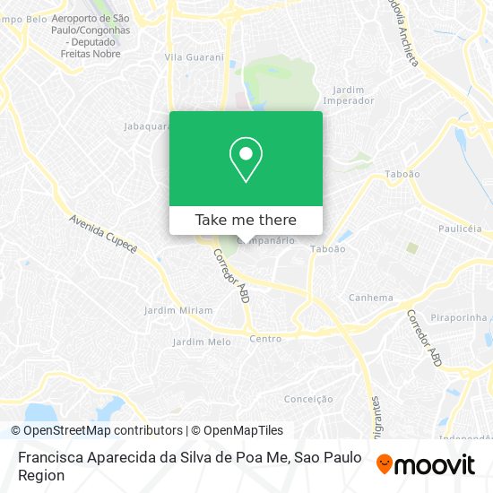 Francisca Aparecida da Silva de Poa Me map