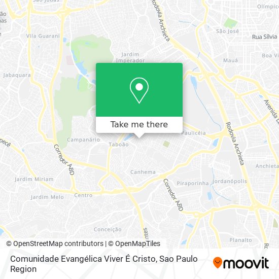 Mapa Comunidade Evangélica Viver É Cristo