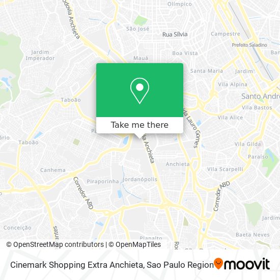 Mapa Cinemark Shopping Extra Anchieta