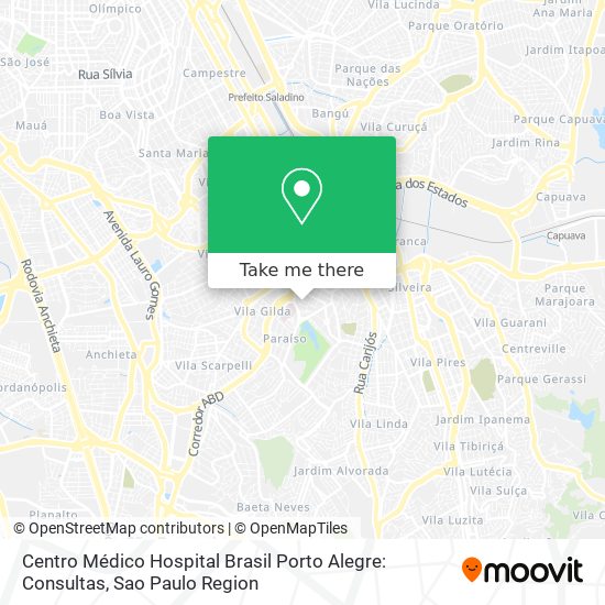 Mapa Centro Médico Hospital Brasil Porto Alegre: Consultas