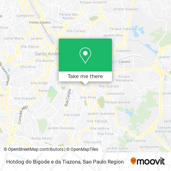 Mapa Hotdog do Bigode e da Tiazona