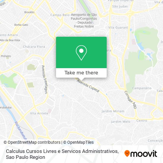 Mapa Calculus Cursos Livres e Servicos Administrativos