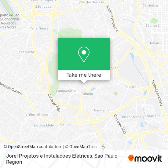 Mapa Jorel Projetos e Instalacoes Eletricas