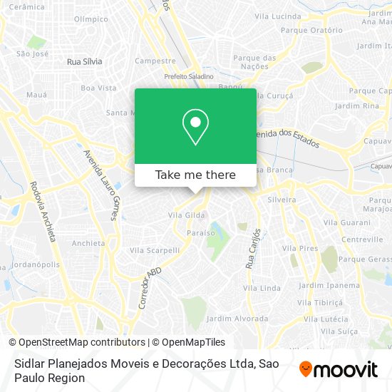 Mapa Sidlar Planejados Moveis e Decorações Ltda