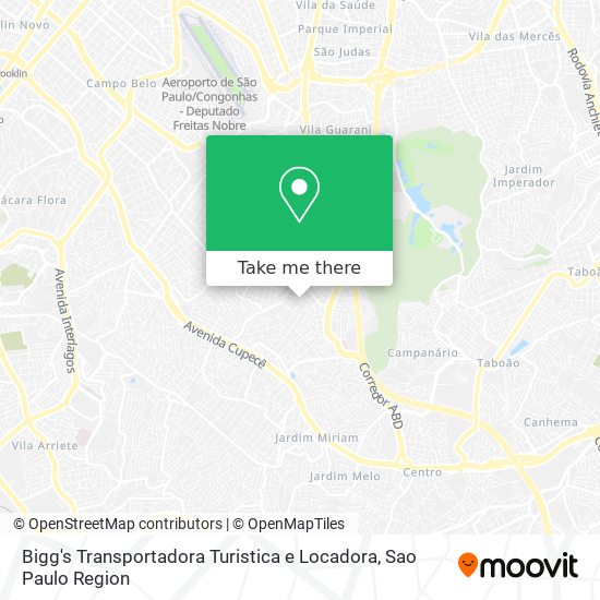 Mapa Bigg's Transportadora Turistica e Locadora