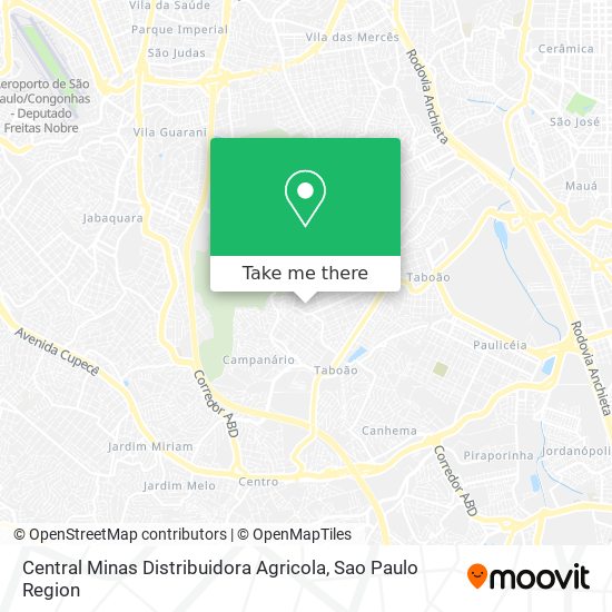 Mapa Central Minas Distribuidora Agricola