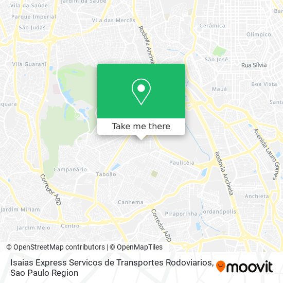 Mapa Isaias Express Servicos de Transportes Rodoviarios