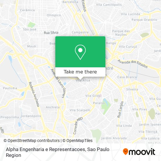 Alpha Engenharia e Representacoes map
